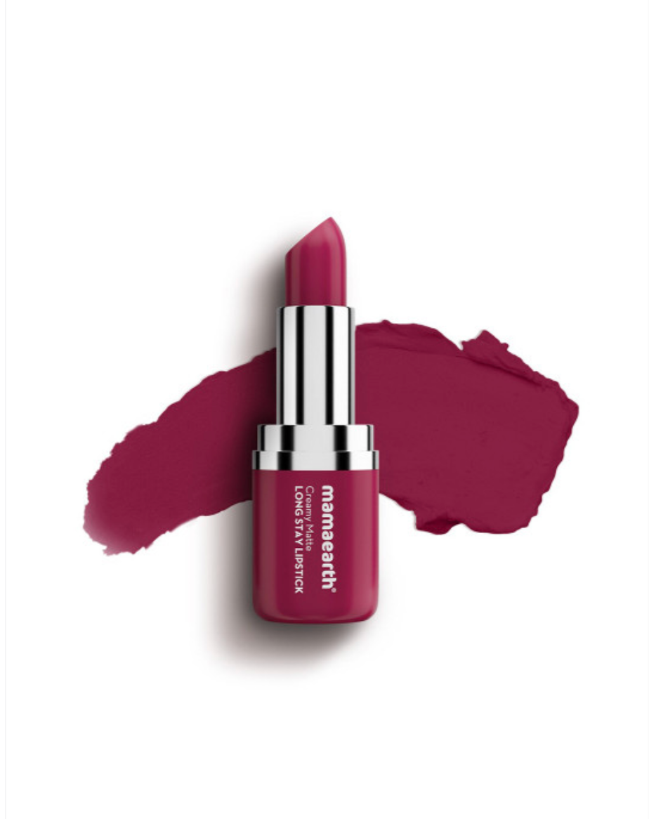 Mamaearth Creamy Matte Long Stay Lipstick With Murumuru Butter - 4.2g - Cranberry Crush